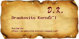 Draskovits Kornél névjegykártya