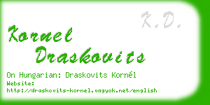 kornel draskovits business card